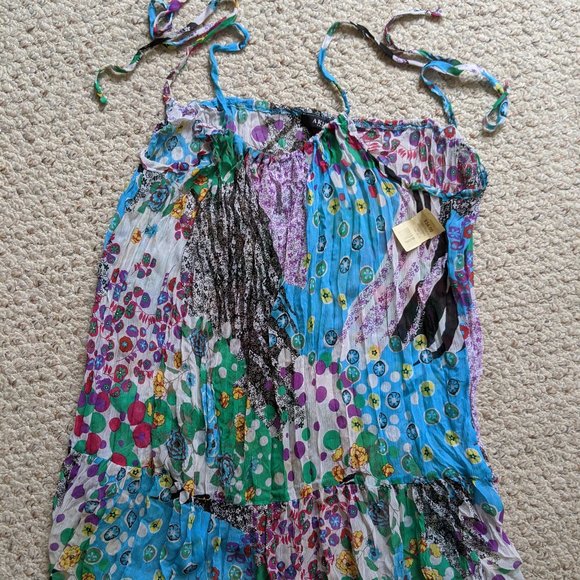 AKIRA Chiffon Print Block Multi-Color Dress/Top - Picture 3 of 5